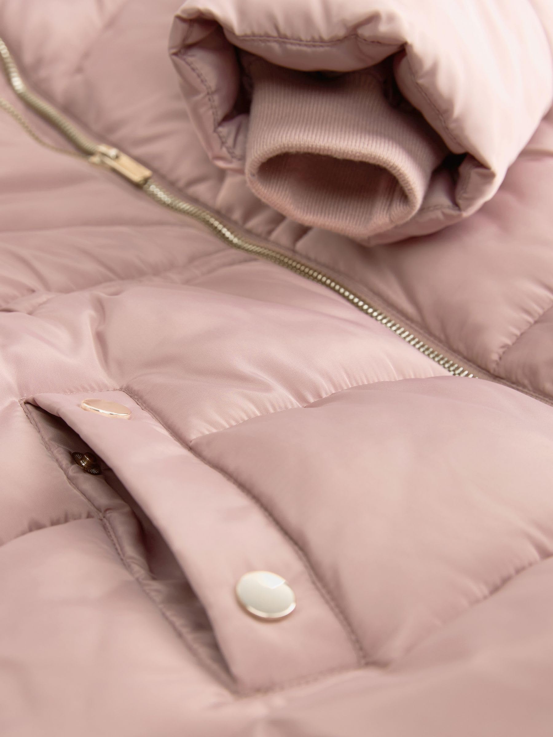 NEXT Niñas Abrigo acolchado con bordes de piel sintética impermeable