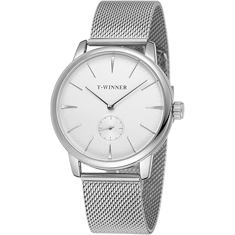 Men's Mechanical Hand-Wind Analog Sport Style Wristwatch with Leather Strap