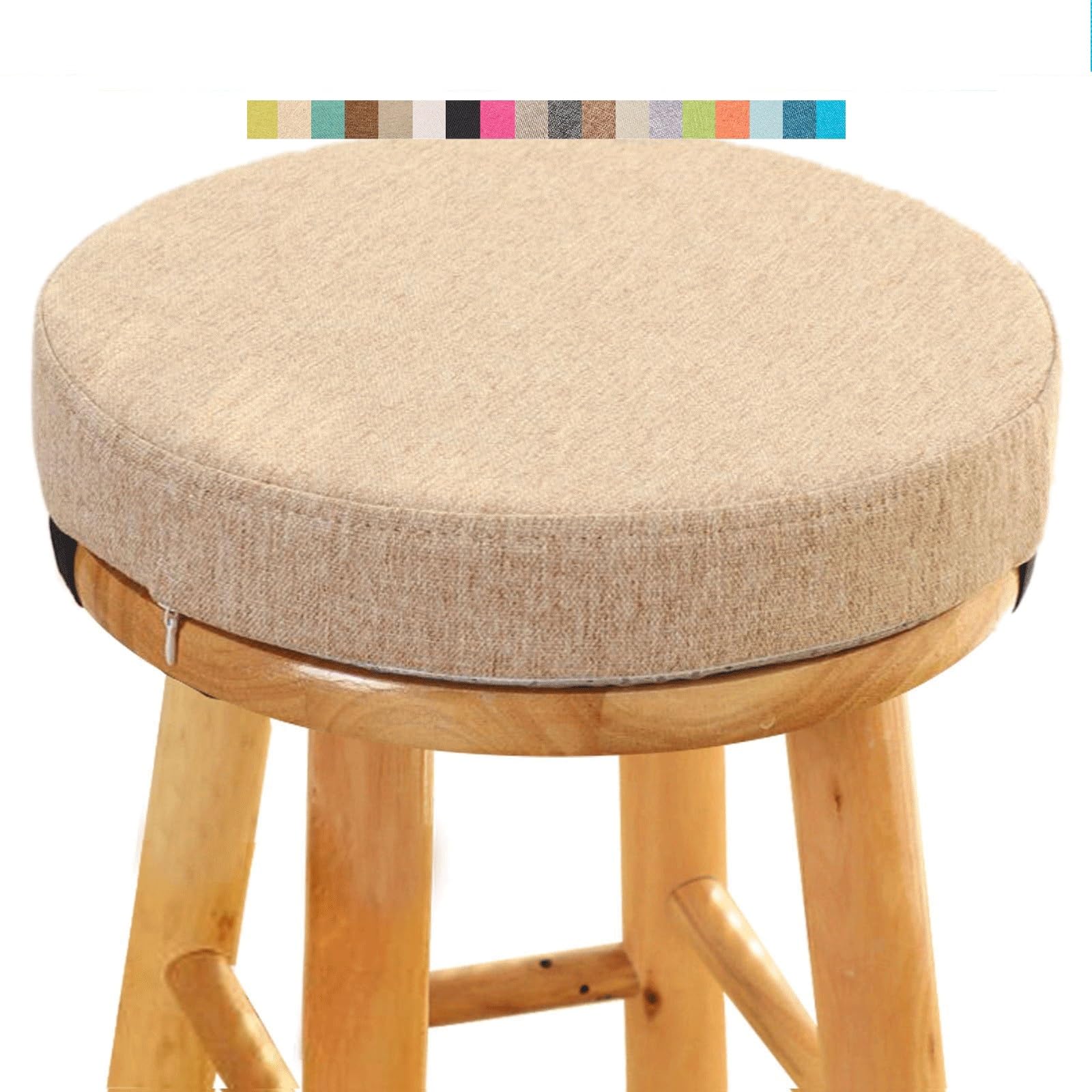 uyeoco Round Stool/Chair Cushion, 5/8cm thick, 30/33/35/40/45/50cm, Circle Seat Pad with Removable Cover for Dining Kitchen Bar Chairs(A15,30x5CM/11.8x2inch)