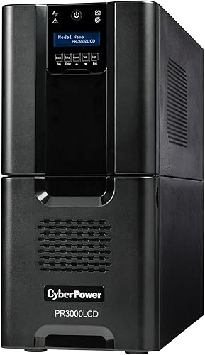 Vista 26 de CyberPower, torre pequeña de suministro ininterrumpido de energía con LCD, onda senoidal, aplicación inteligente 1500VA Negro