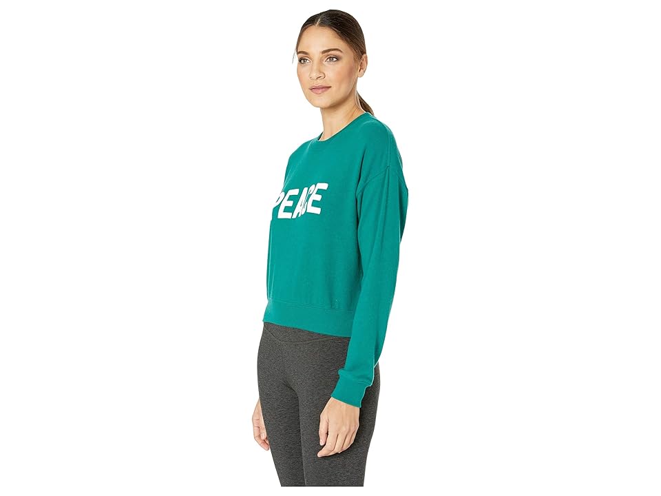 

Spiritual Gangster Peace Malibu Crew Neck (Evergreen) Women's Long Sleeve Pullover, Green