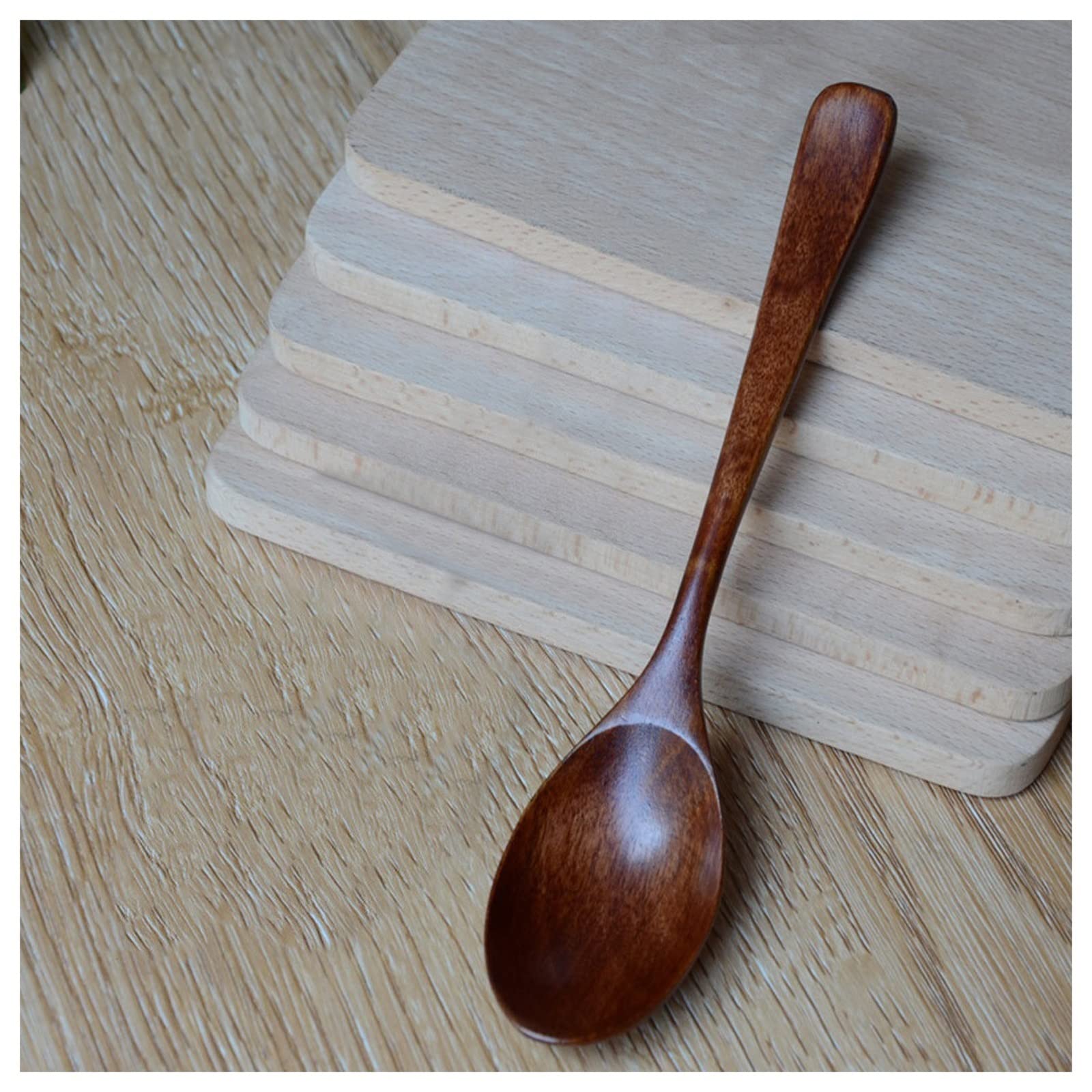 Cucharas de Postre Cucharas de Postre, Cuchara de Madera de Estilo Coreano, utensilio de Cocina, Herramienta for Sopa, cucharadita, Catering, Cuchara de Madera Cucharillas Cafe(B)