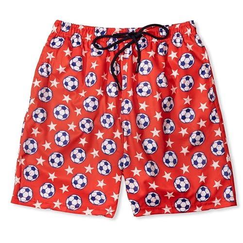 ChalkTalkSPORTS Soccer Swim Trunks | Soccer All American Board Shorts | Youth Large