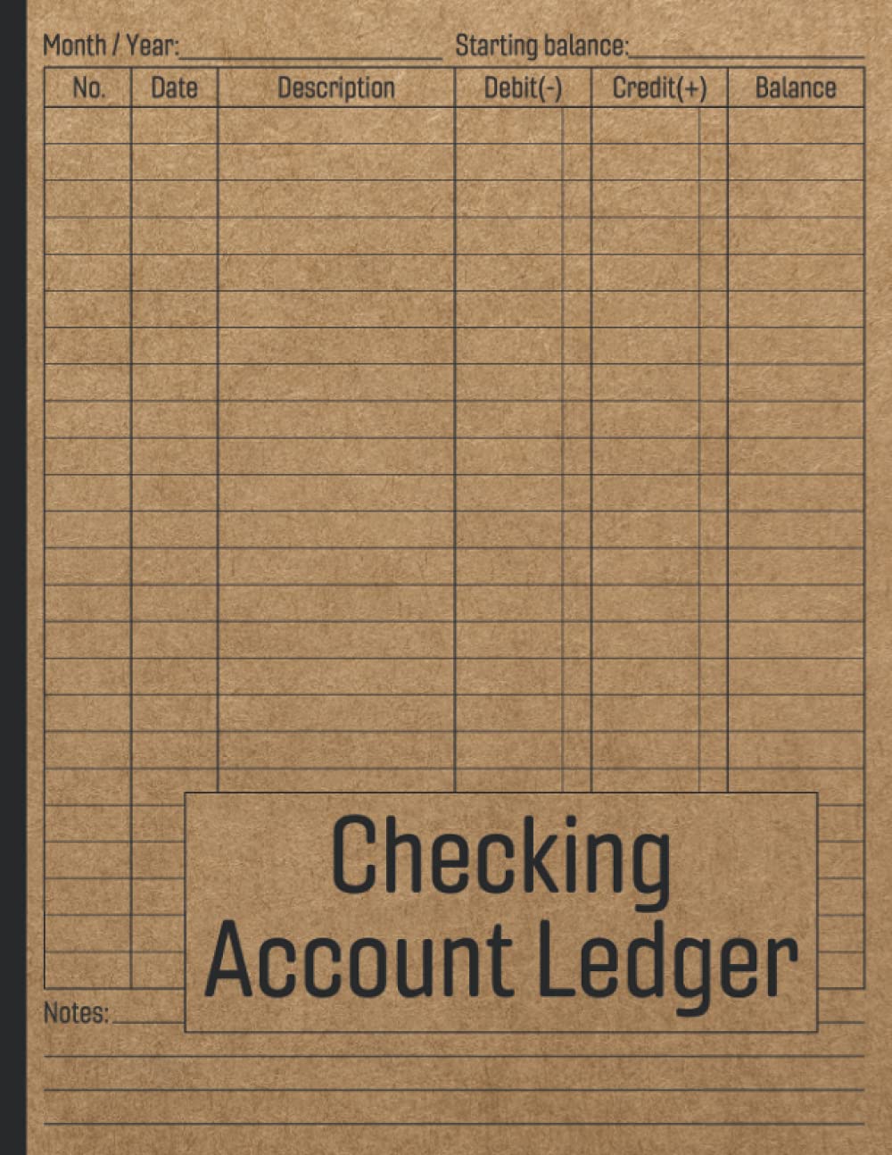 Checking Account Ledger: Payment Record Notebook / Check and Debit Card Register / Bank Transaction and Balance Log Book / Ledgers for Personal or Business Finance / Checkbook Balancing Tracker