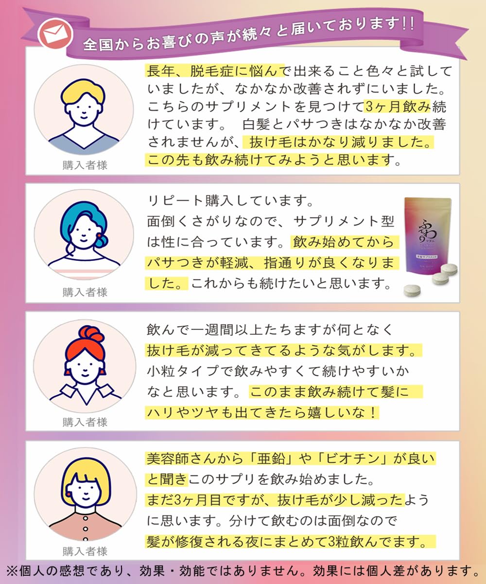 Amazon | 美髪サプリメント ふんわりマダム 栄養機能食品 亜鉛・葉酸 