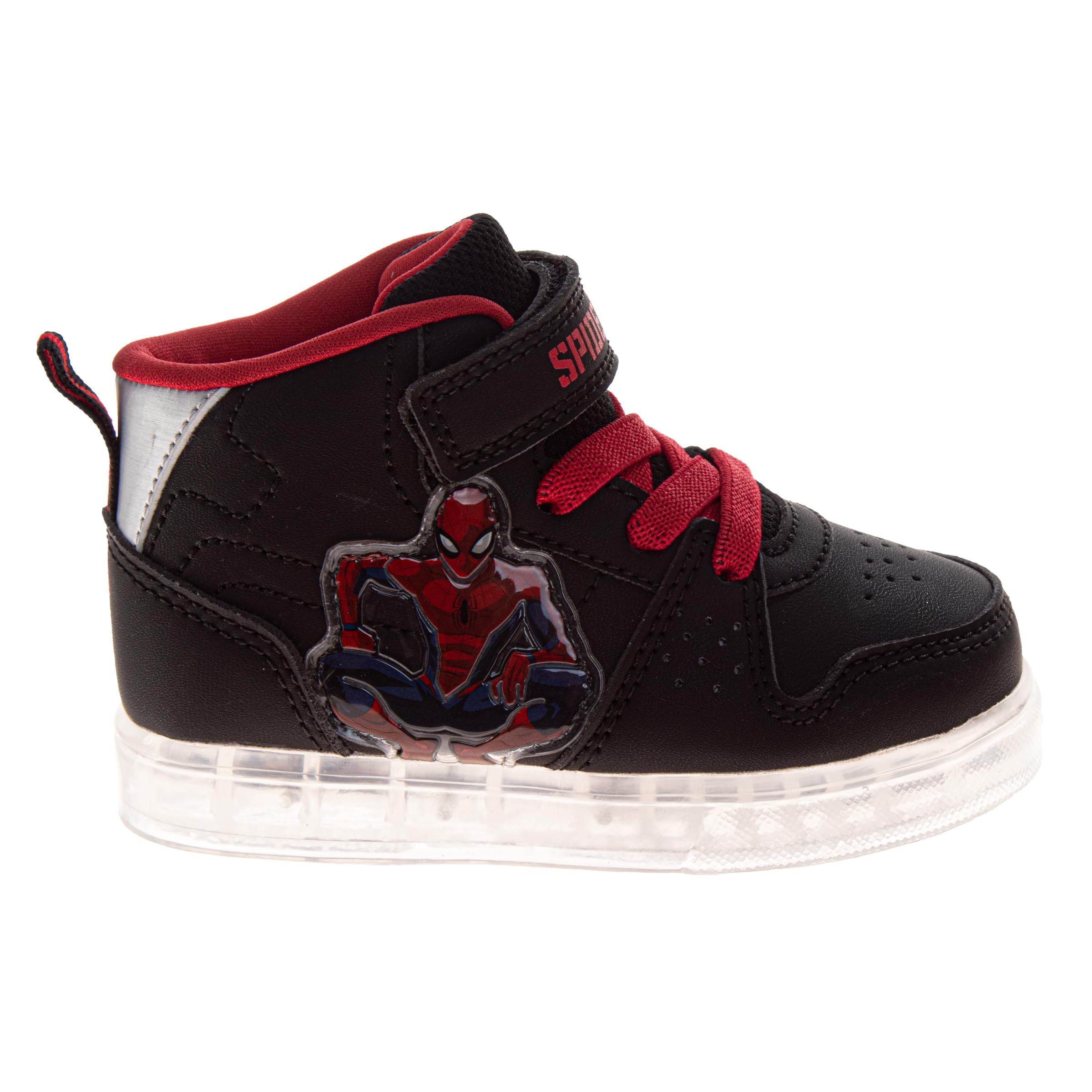 Scarpe da ginnastica alte per ragazzi con luci a LED, per bambini, Paw Patrol, Spiderman, Monster Jam, Sonic (taglia: 6-10 bambini piccoli / 11-12 bambini)