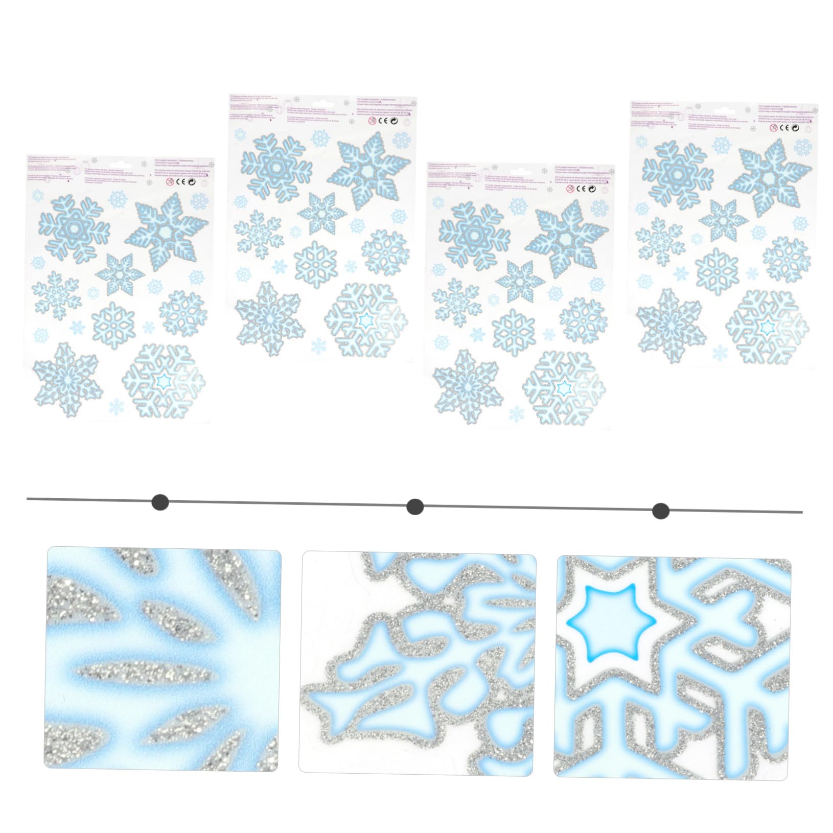 BESTOYARD 8pezzi Sticker Natalizi Rimovibili Fiocco Per Finestra Per Decorazioni Natalizie e Atmosfera Invernale Adatti Vetrine e Superfici Lisce