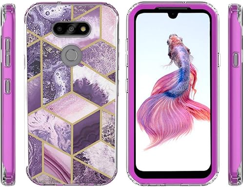 Miniatura 3 de Jeylly Funda para LG K31 con protector de pantalla, LG AristoAristo5+Phoenix 5K8XK300, funda protectora híbrida de goma de silicona suave delgada y