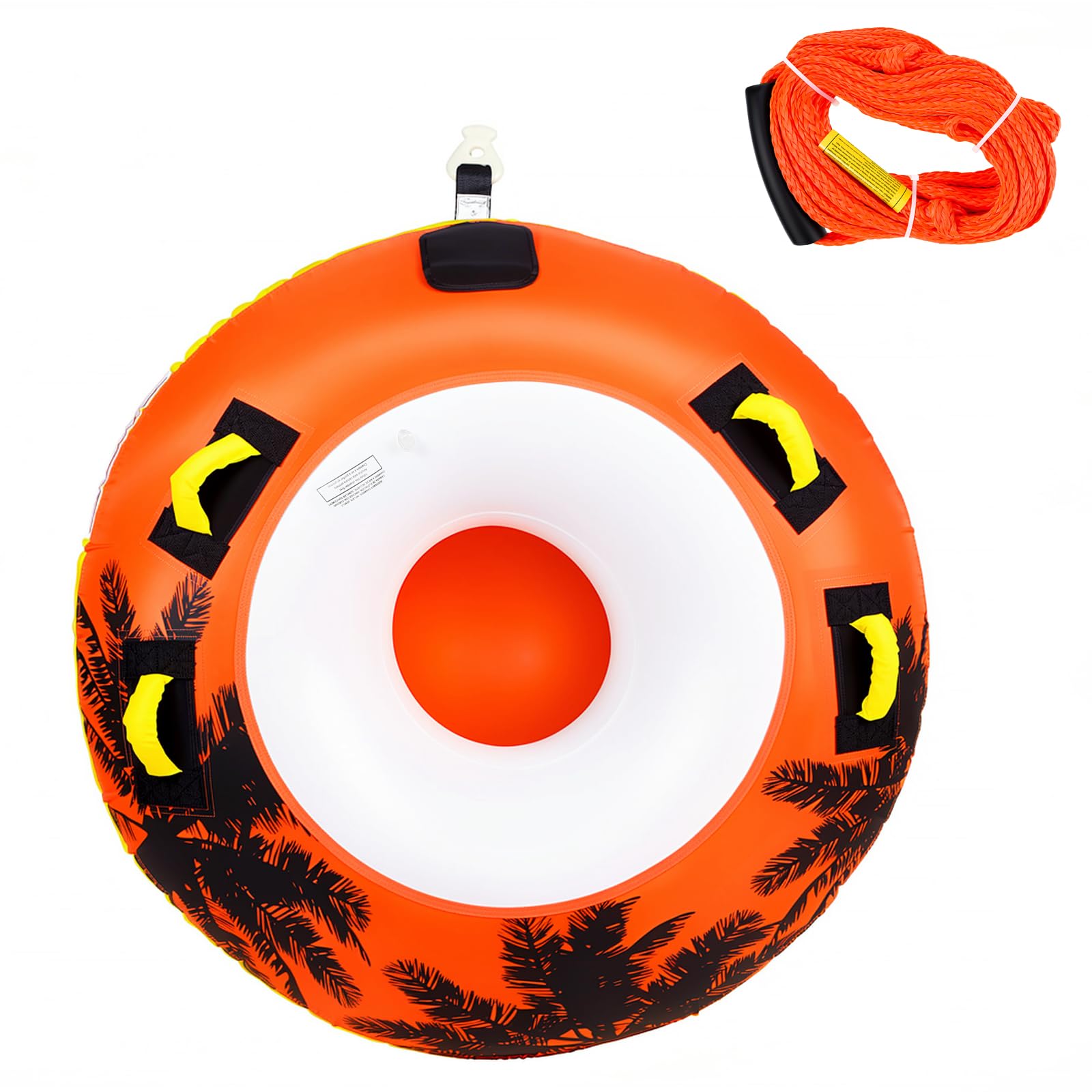 SMOOL Towable Tube für Boote für 1 Person,Donut Wasserreifen aufblasbar für Kinder & Erwachsene mit 4 Griffen und Zugseil,Wasser Schleppring für Boot & Jetski, Wasserreifen zum Ziehen,Wassersport-Spaß