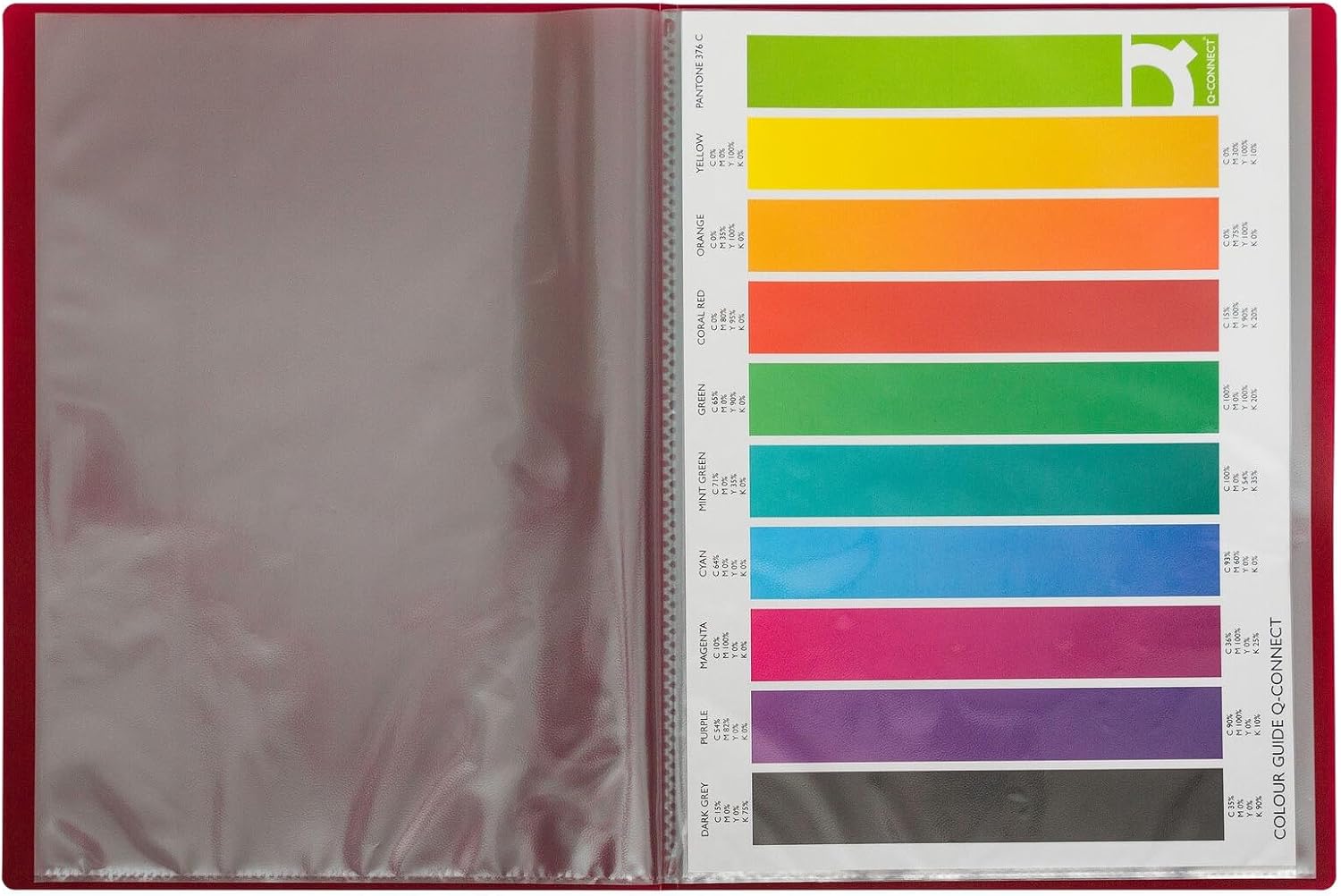 Q Connect 20-Pocket Display Book - Red
