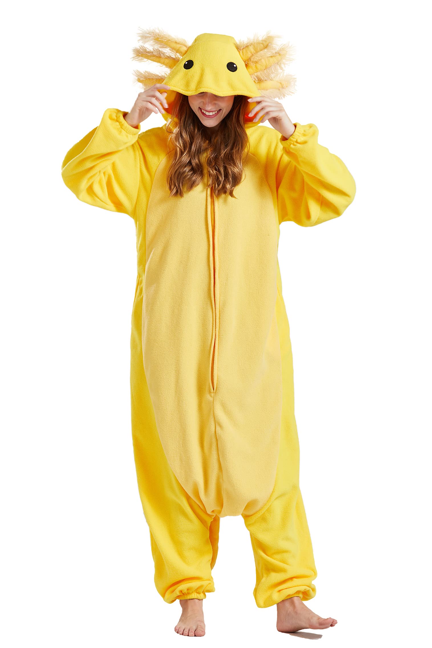 DELEY Unisex Axolotl Costume Adult Onesie Halloween Cosplay Costumes