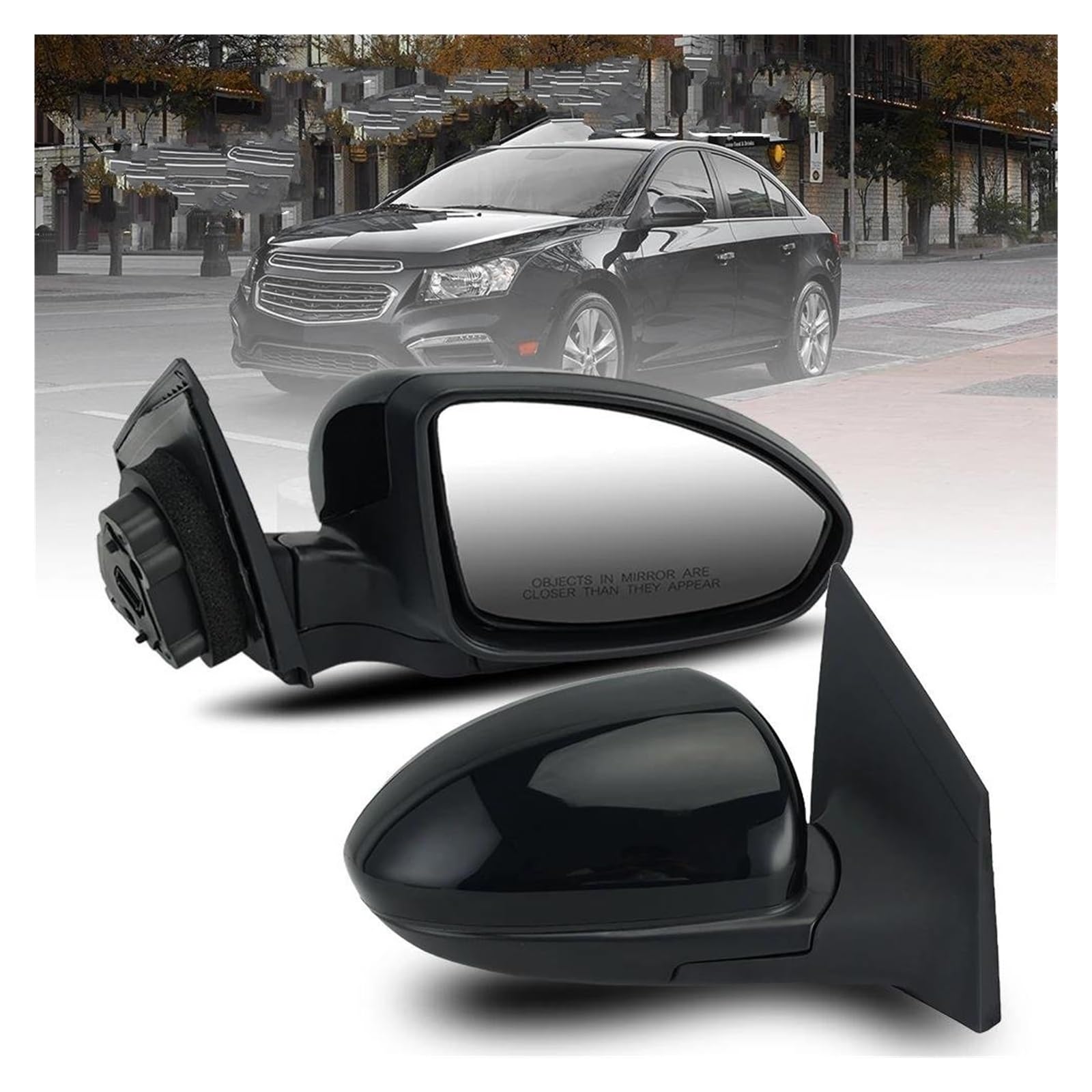 Espejos retrovisores completos Para Chevrolet Cruze 2009 2010 2011-2014 Conjunto Espejo Retrovisor Lateral 3 Pines Espejo Lateral Automático Negro Accesorios Para Automóvil Espejos Exteriores Automóvi
