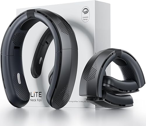 TORRAS COOLiFY Lite - Ventilador de cuello, la potencia más fuerte de la industria, ventilador de cuello portátil con batería de 14 horas,
