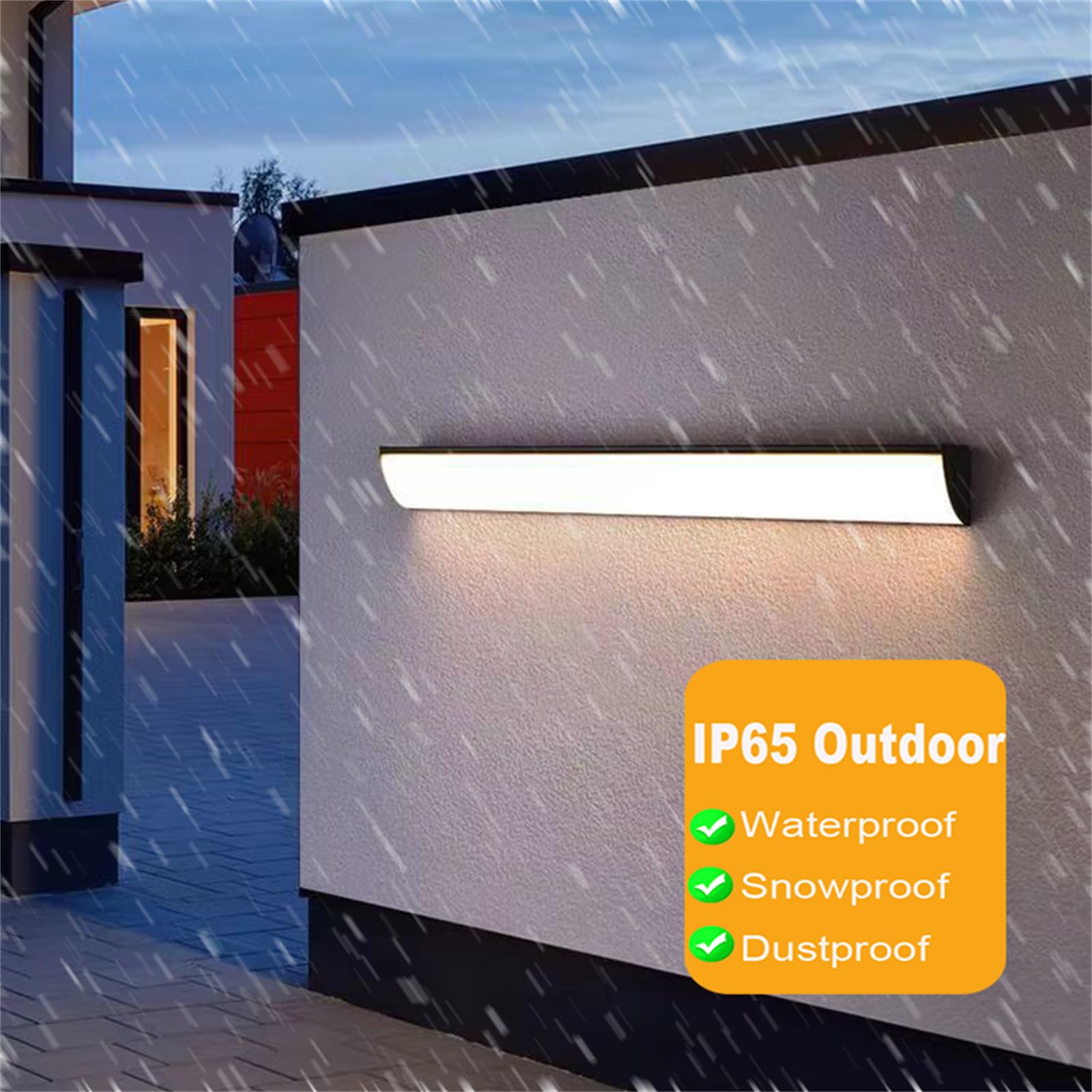 Esterno Dimmerabile Applique da Parete con Telecomando Interno Moderno Lungo Lampada da Parete LED Impermeabile IP65 Alluminio Acrilico Illuminazione a Parete Per Ingresso Terrazza (40CM)