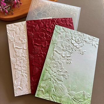 3D Plastic Embossing Folders for Card Making 3 d Flowers Texture Embossing Folder for Scrapbooking Paper Crafting Home Decoration
