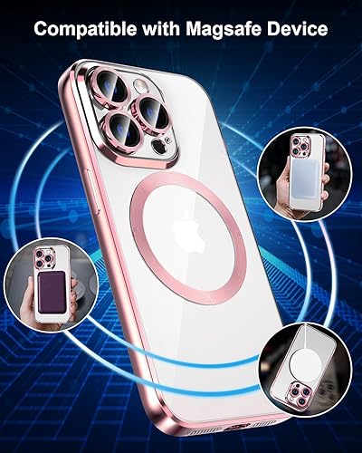 Miniatura 6 de Intermerge Funda para iPhone 14 Pro, compatible con carga inalámbrica MagSafe, protección de grado militar a prueba de golpes, resistente al