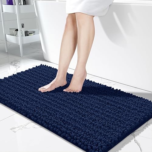 Miniatura 39 de Yimobra Alfombras de baño grandes antideslizantes lavables de 36 x 24 pulgadas, tapete de baño de chenilla ultra suave y absorbente, alfombra de