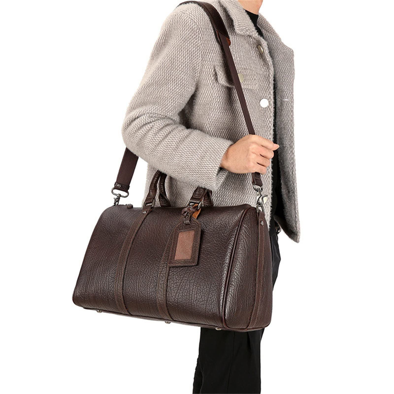 Bolso de Equipaje de Mano para Hombre Bolso de Viaje Cuero Travel Gym Sports Fin Semana para Mujeres Hombres