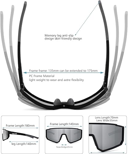 Miniatura 5 de Pro Acme Gafas de sol deportivas polarizadas para hombres y mujeres, lentes de protección UV para béisbol, ciclismo, correr, pesca, deportes