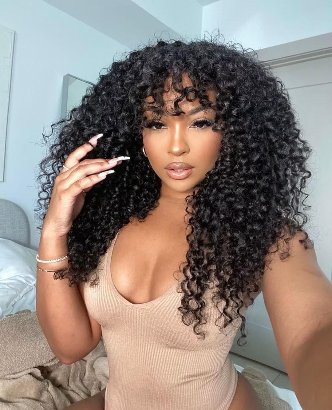 Curly Crochet Hair Bangs - Stylish Wigs for Black Women, image size:1080x1334