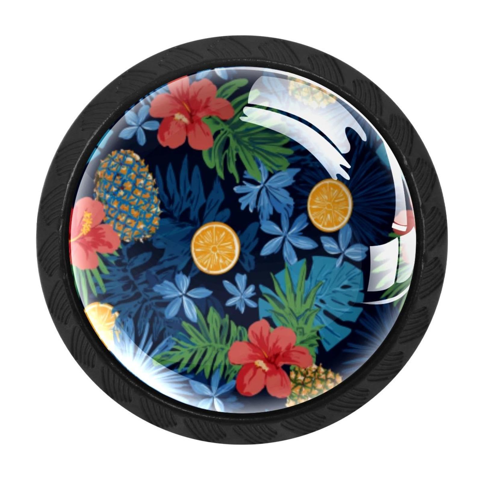 CHENZZZZ 4 Pieces Kitchen Cabinet Knobs Aloha Pattern (2) Drawer Knobs Dresser Knobs Drawer Pulls Door Knobs Dresser Drawer Handles Knobs for Dresser Drawers