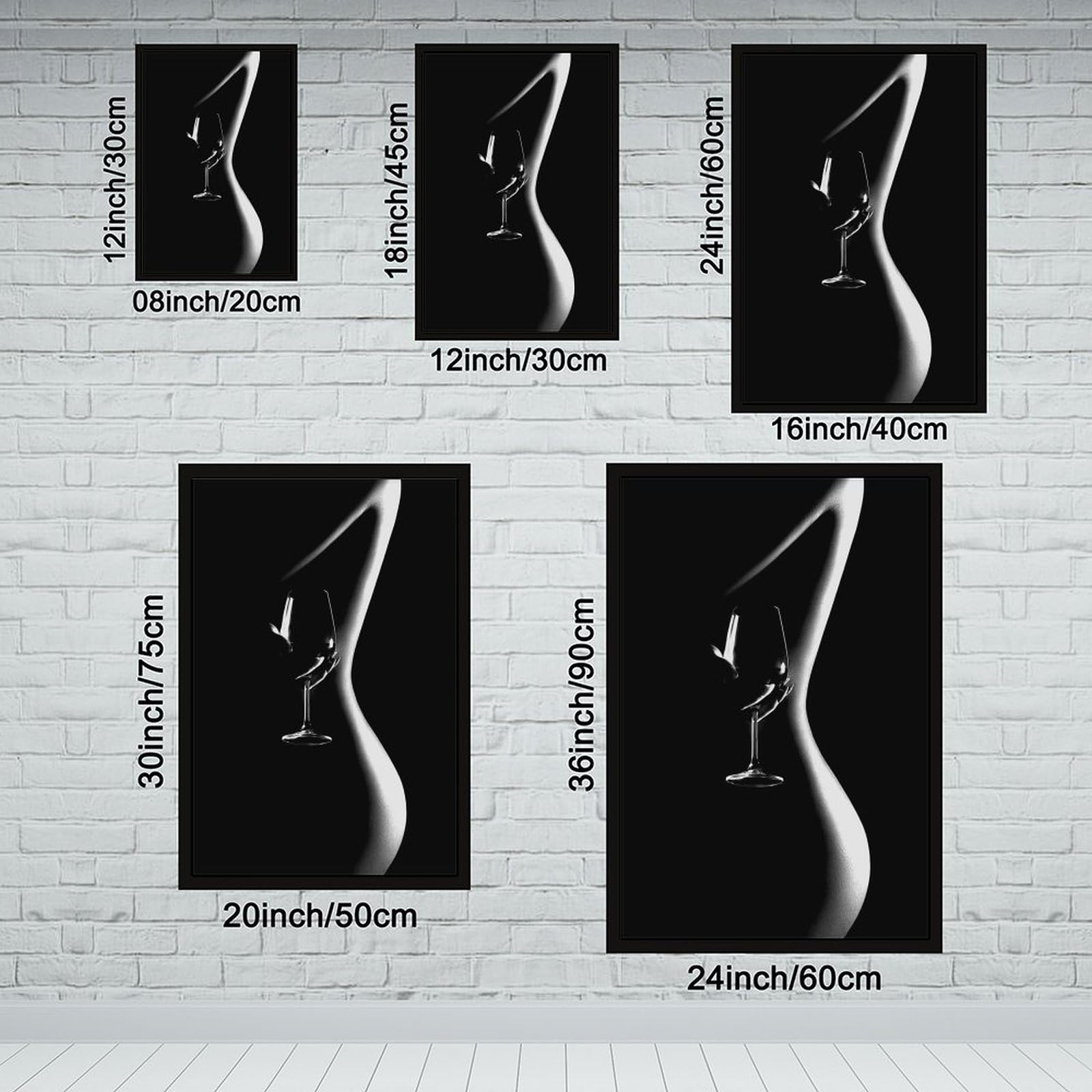 Poster su tela con vino rosso, bianco e nero, donna che beve vino, decorazione per camera da letto, ufficio, stanza, regalo, 40,6 cm L x 61 cm W