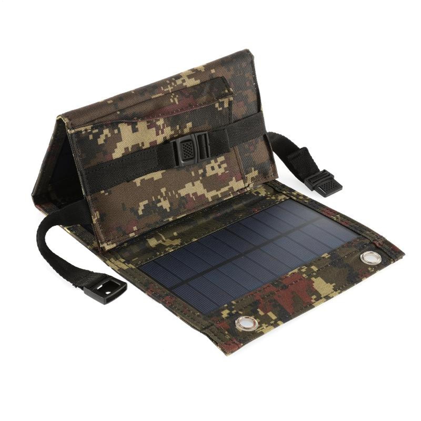 Chargeur Solaire 50W 5V, USB Panneaux Solaires Pliable, Solaire Power Bank Portable, pour Smartphone, Tablette, Camping et Plus, 18.5x11.5x4cm
