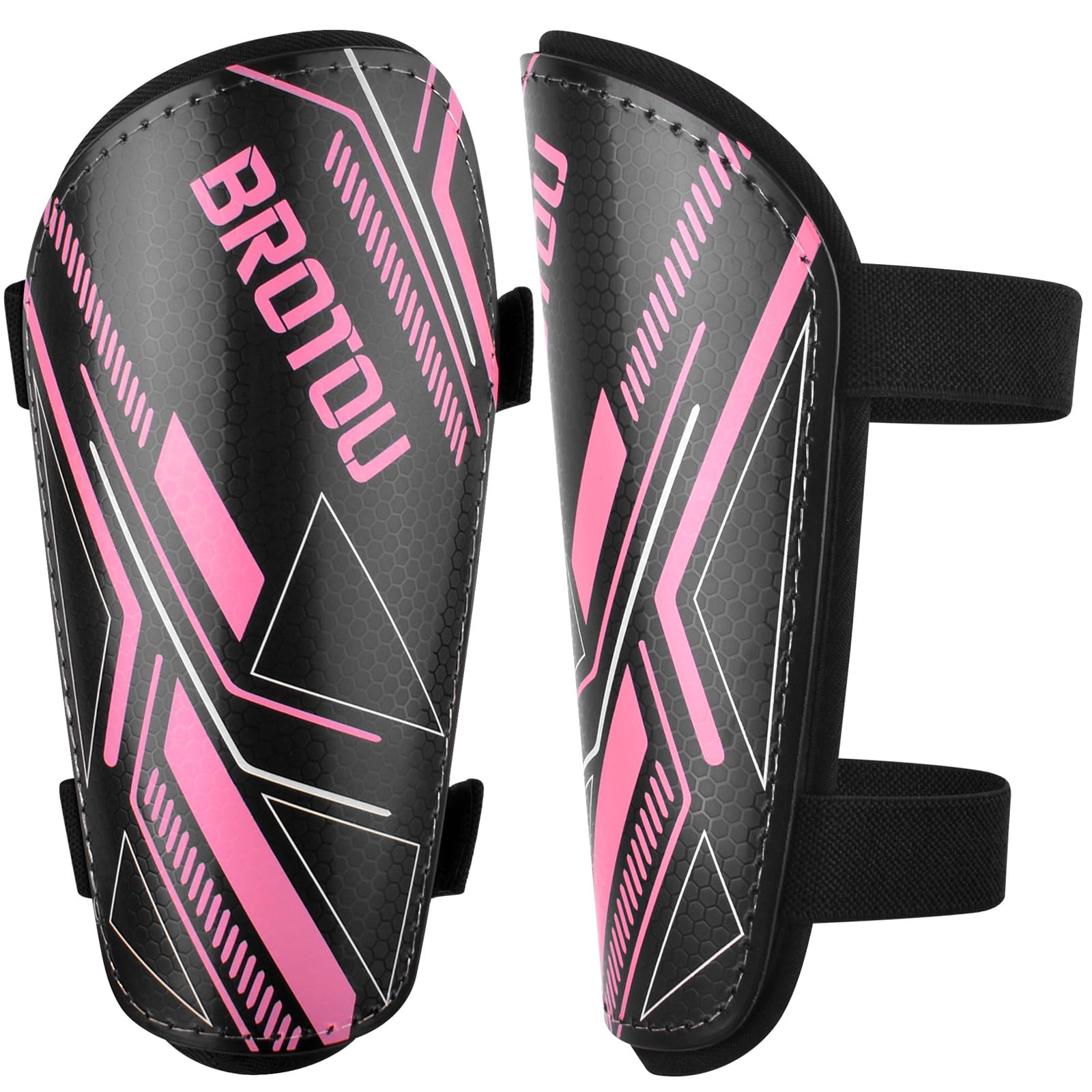 BROTOU Shin Guards Soccer Kids 4-16, Youth Soccer Shin Guards, Adjustable Straps Shin Pads Protection Equipment with Ankle and Leg Calf Protection