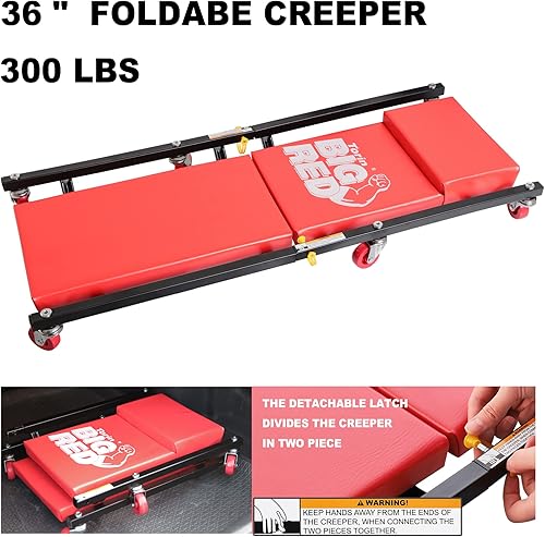 Miniatura 5 de BIG RED T82040 Torin - Combo de piso de carretilla hidráulica con 2 soportes de gato y enredadera de taller, capacidad de 2 toneladas (4,000