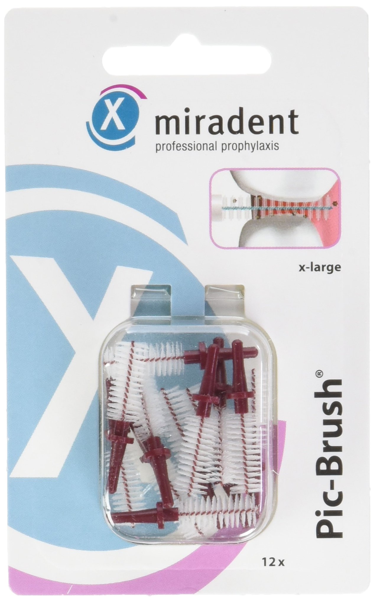 Pic-Brush Set of 12 Replacement Brushes X-Large Burgundy – 1 Piece