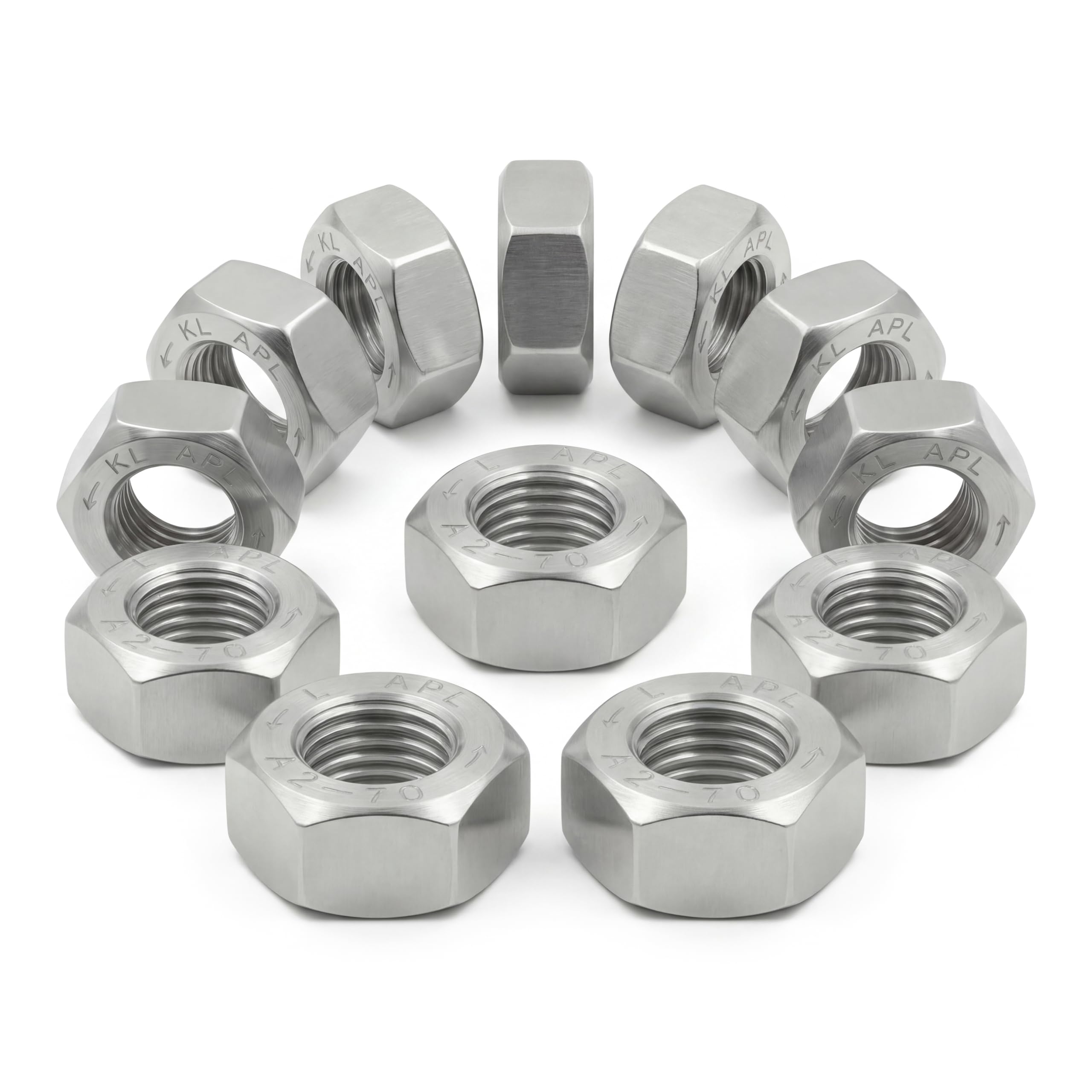 Dado esagonale a filettatura sinistra M5/M6/M8/M10/M12/M14/M16/M18/M20 DIN 934 in acciaio inox A2 (M16) x5