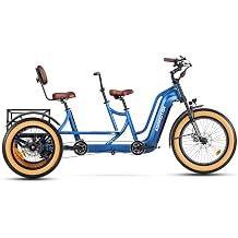 ADDMOTOR GRANDTAN M-380 Electric Tricycle for Adults, 750W 65Mi 48V 20Ah Electric Trike, 2 Seater E-Trike for Couples, Seniors, Family Outdoor Recreation, Blue