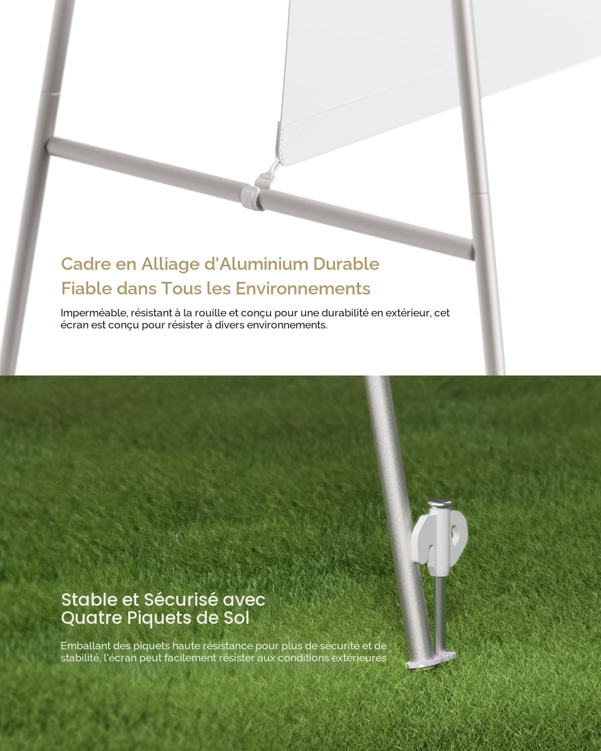 XGIMI Écran de Projection 70 Pouces Portable Extérieur, Pliable Léger Anti-Rideau, Compatible 4K HDR, Idéal Jardin Camping Plein Air, Universel pour Tous Vidéoprojecteurs