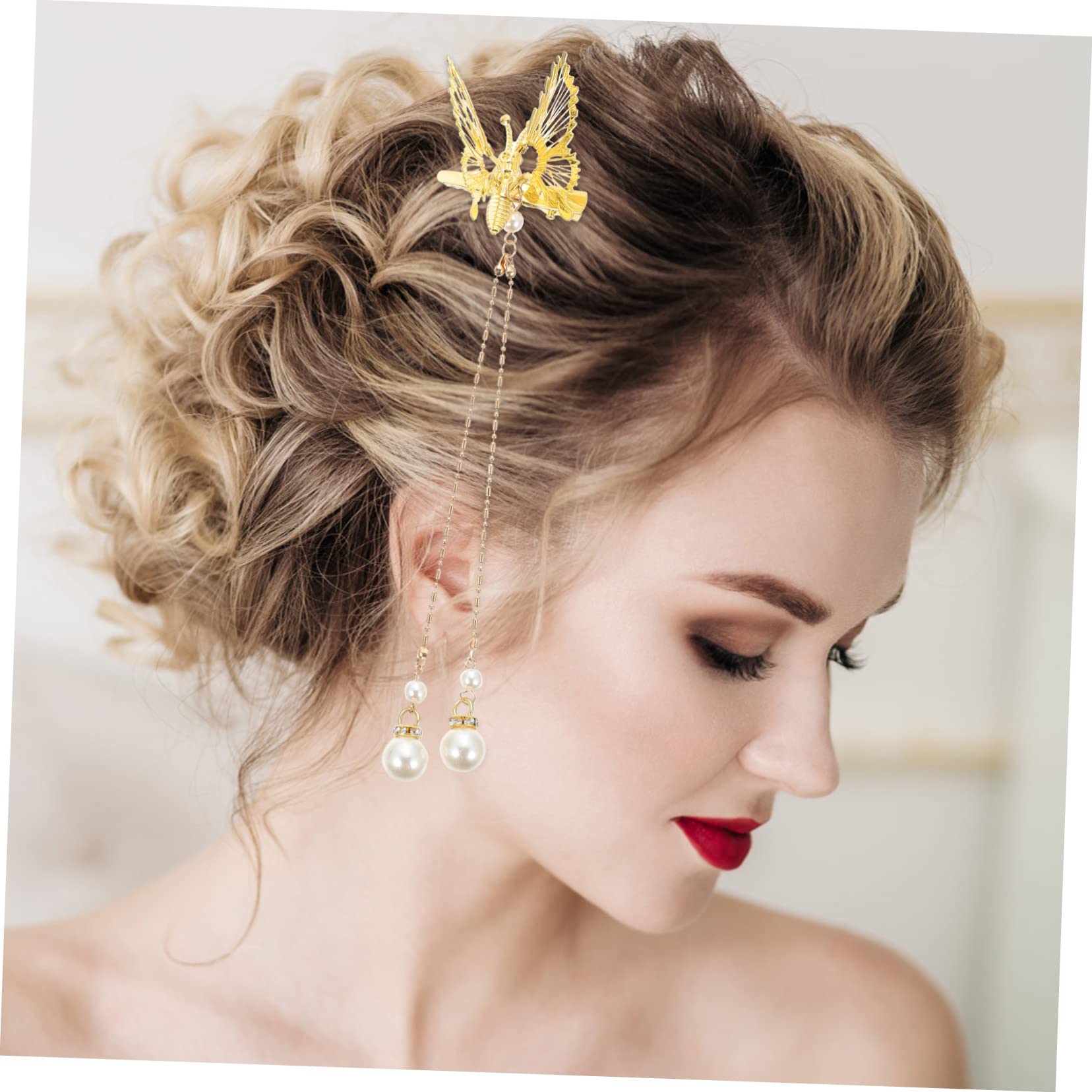 MAGICLULU 16 Piezas pinza pelo pasador pelo nupcial pinzas pelo metal Boda pinzas cabello pasadores pelo accesorios para el cabello con borlas chica