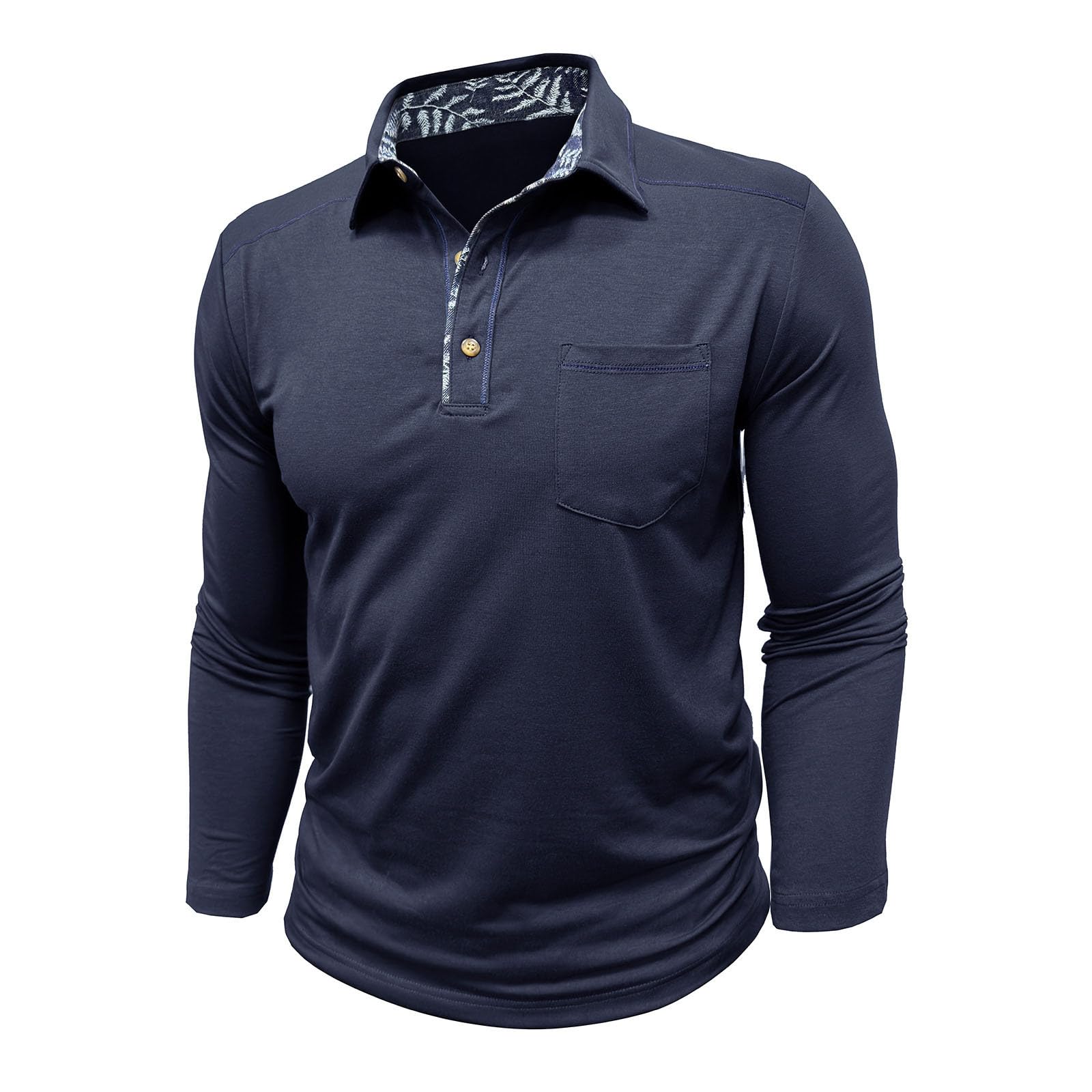 Polo Homme Manche Longue Habit Décontracté Polo Manche Longue Homme Classique Haut Mode Tee Shirt Basique Vêtements Travail Vetement Outdoor Habit Classique Haut Doux Vêtements en Plein Air Vetement