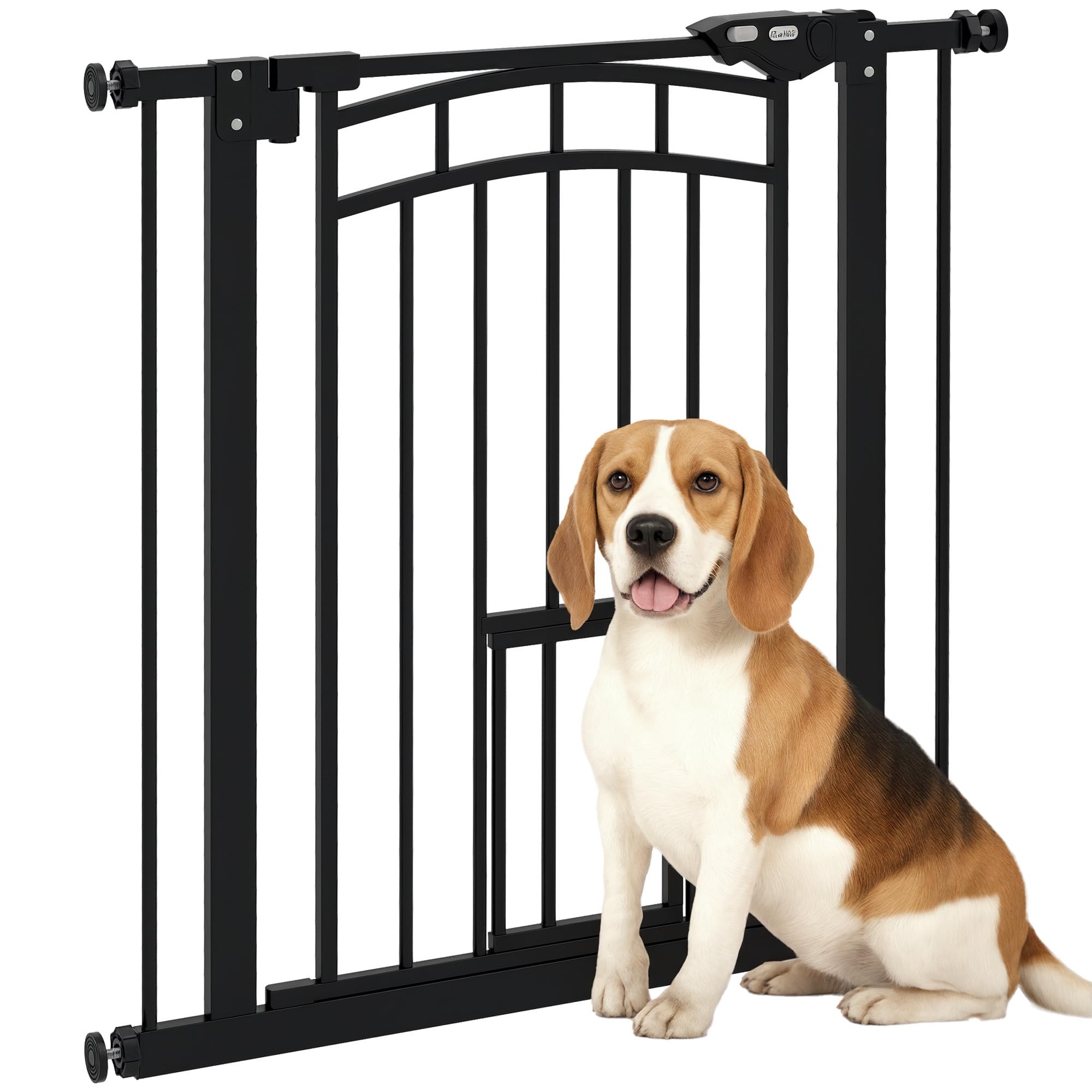 PawHut Hondentraphek, automatisch sluitend, eenvoudig te bedienen, 100 cm x 4 cm x 76 cm, wit