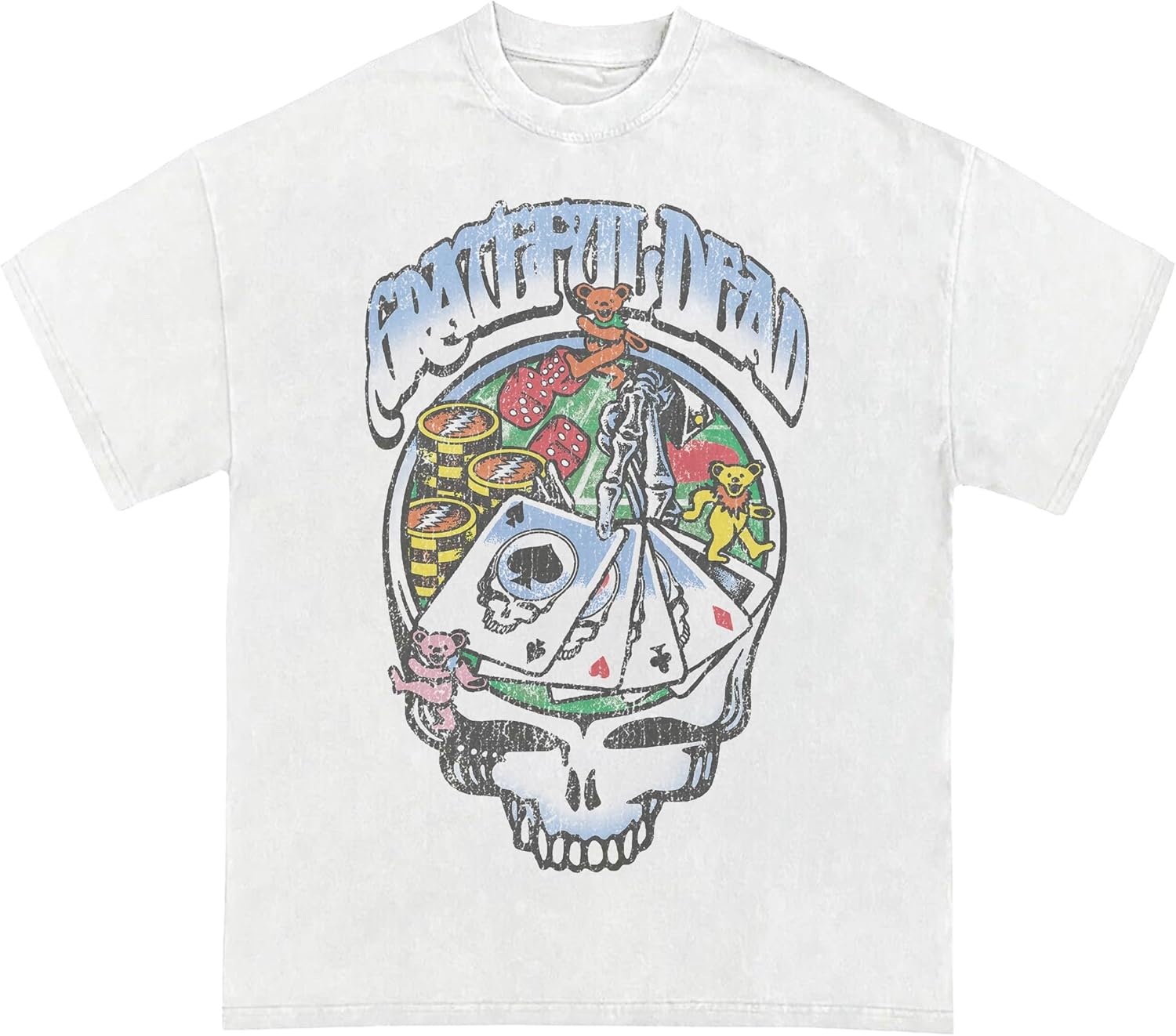 Grateful Dead Unisex-Adult Grateful Dead Cards & Dice T-Shirt