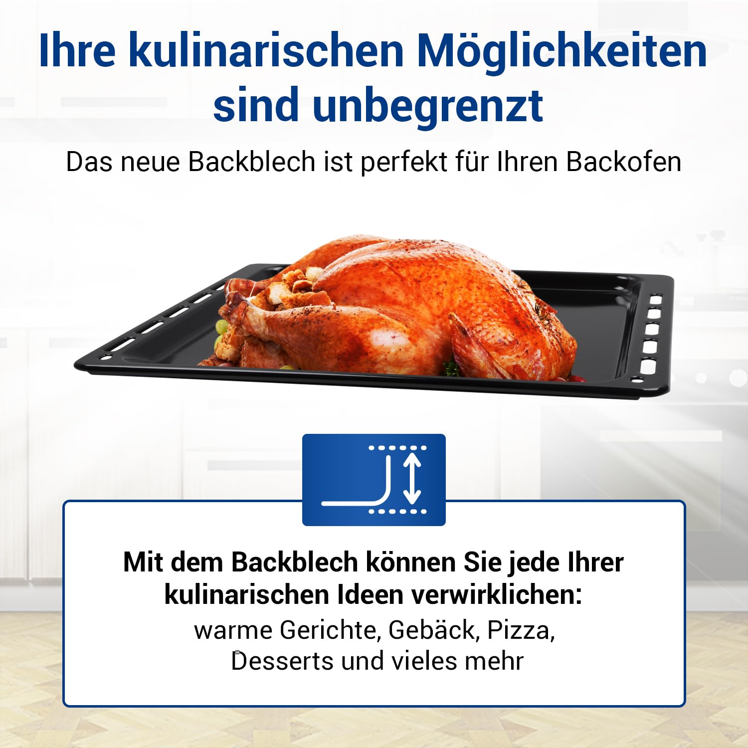VIOKS Bandeja de horno profunda de 45 x 37 cm, repuesto para Whirlpool 481010683241 Ignis bandeja de horno 445 x 375 x 17 cm | Chapa esmaltada rectangular para horno Ignis Bаuknеcht