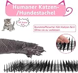 Oungy Lot de 20 grilles d'épines contre les chats - 40 x 20 cm - Répulsif pour chat - Avec pointes - Noir - Tapis anti-martres - Pour jardin - Vainqueur du test - Grille pour l'extérieur - Protection - 3