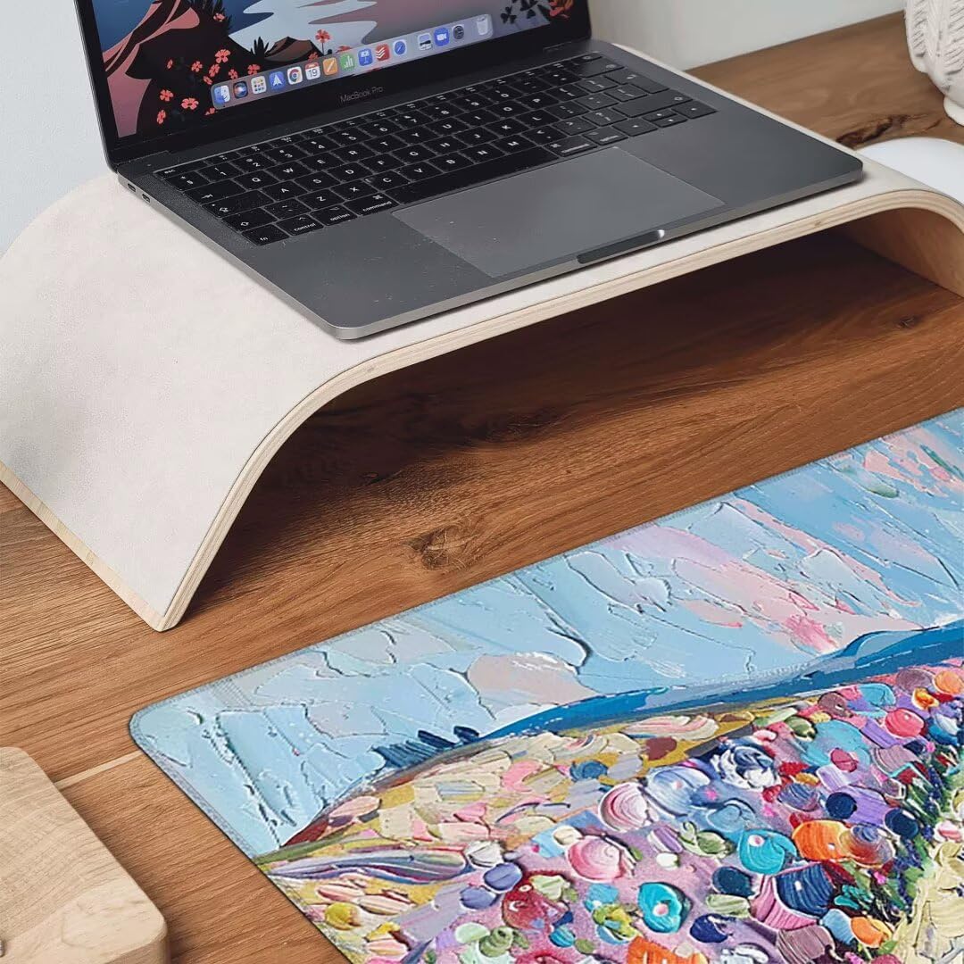 Podkładka pod mysz, podparcie nadgarstka, podkładka pod mysz z antypoślizgową gumową podstawą, ergonomiczna podkładka pod mysz do komputera, laptopa, domowego biura, kompatybilna z myszami laserowymi