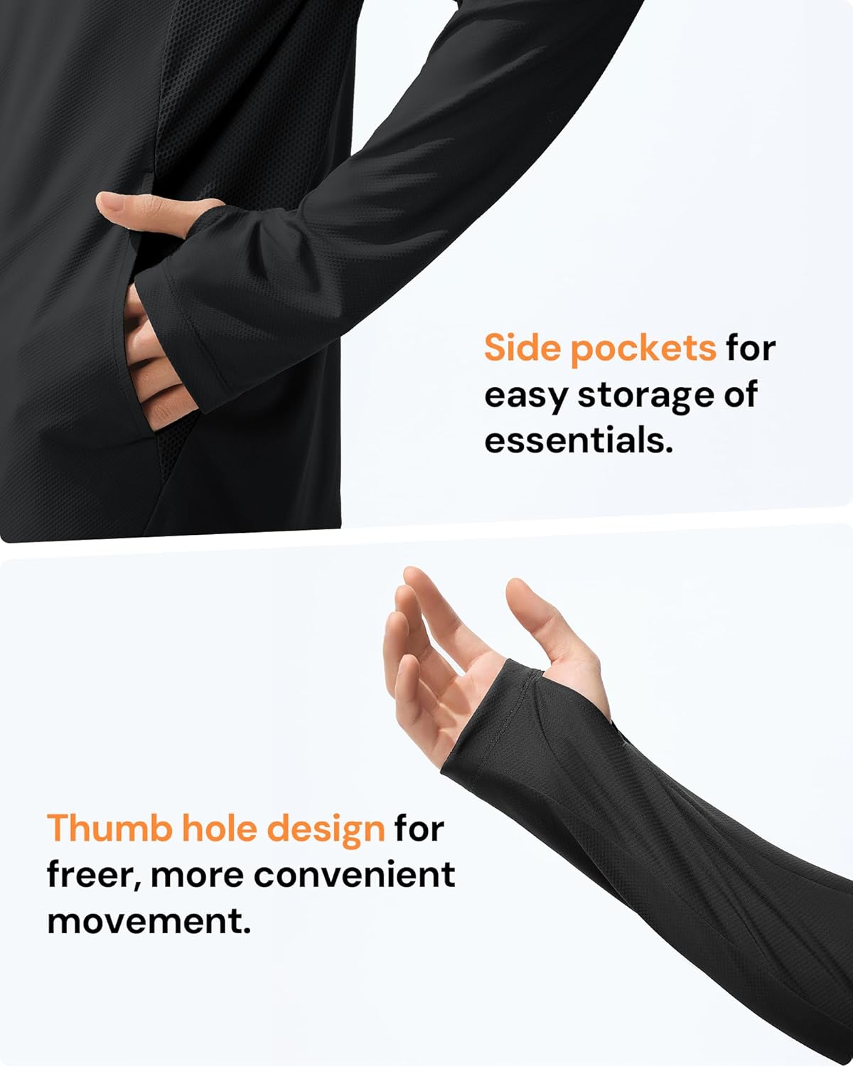 BENEUNDER Men's UPF 50+ Sun Protection Lightweight Hoodie Jacket Long Sleeve Active Sun Shirts for Outdoor Hiking Workout - Image 6