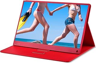 ZSCMALLS Portable Monitor 15.6 Inch Full HD 1080p HDR Gaming Monitor, USB Type C Mini HDMI Computer Display IPS Screen with Stereo Speakers for PS3 PS4 Xbox Raspberry Pi Laptop PC MAC Red