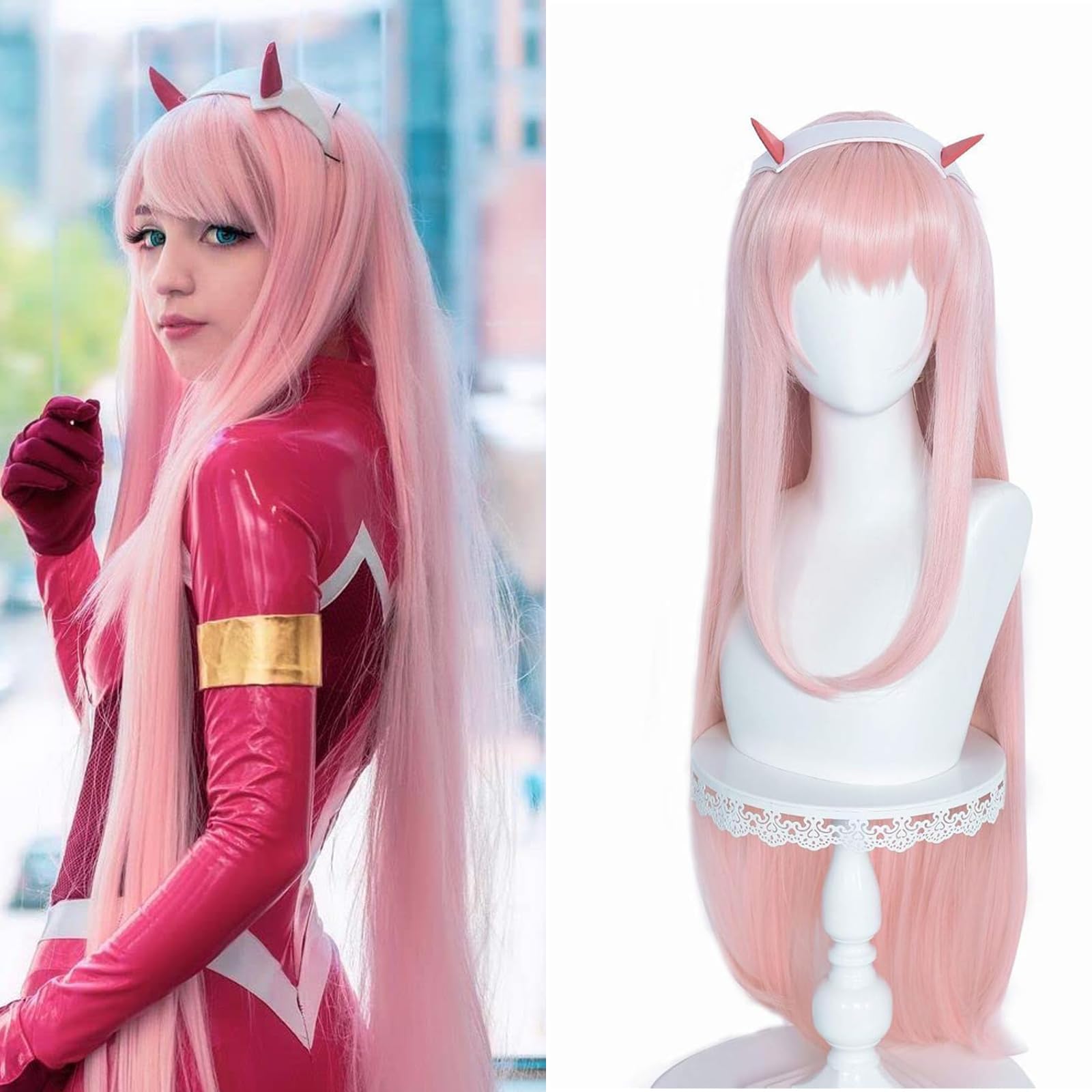 Labeautezero Two Cosplay 02 Anime Pink Wig Pastel For Women