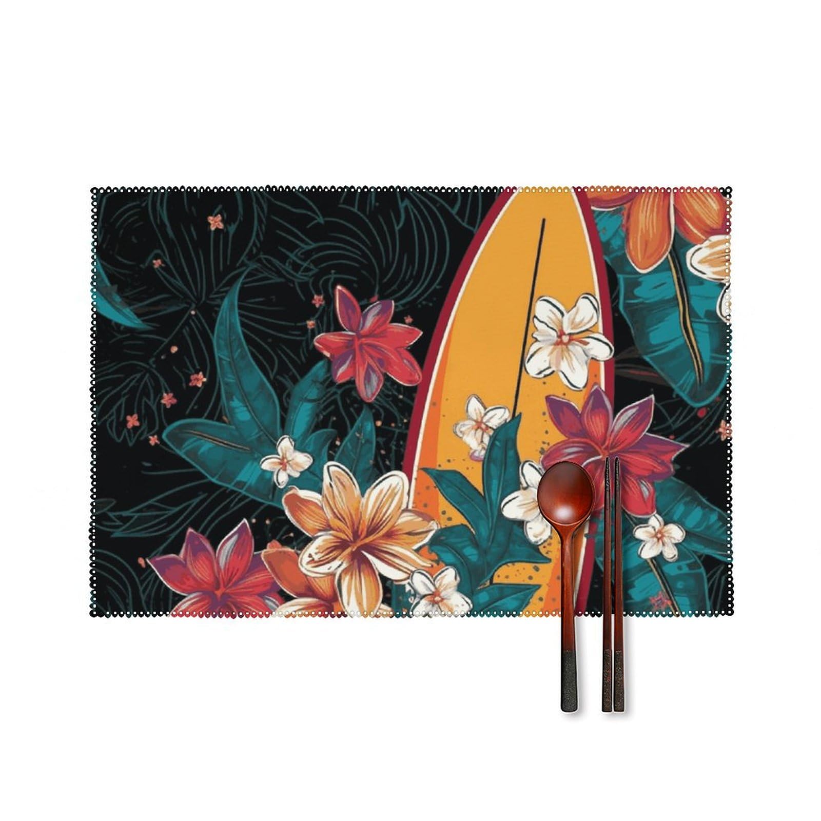 Sets de table de cuisine pour intérieur et extérieur au motif surf