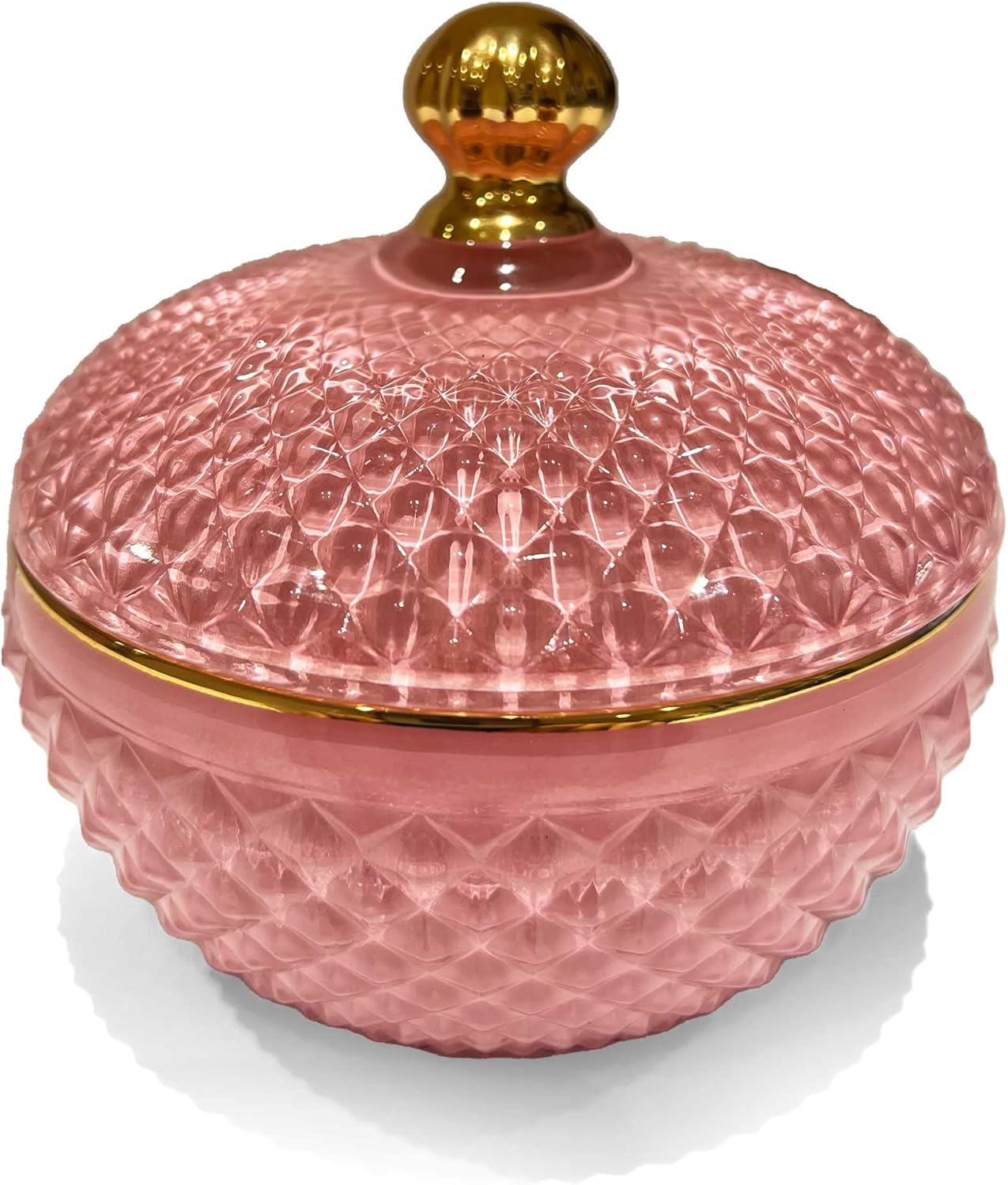 BRIGANTI Decorative Pink Candle | Fresh Bamboo and Coconut + Coconut Milk | Natural Hand Poured Scented Soy Candle, Elegant Home & Bath Décor (Coconut Island, 12oz Pink and Gold)