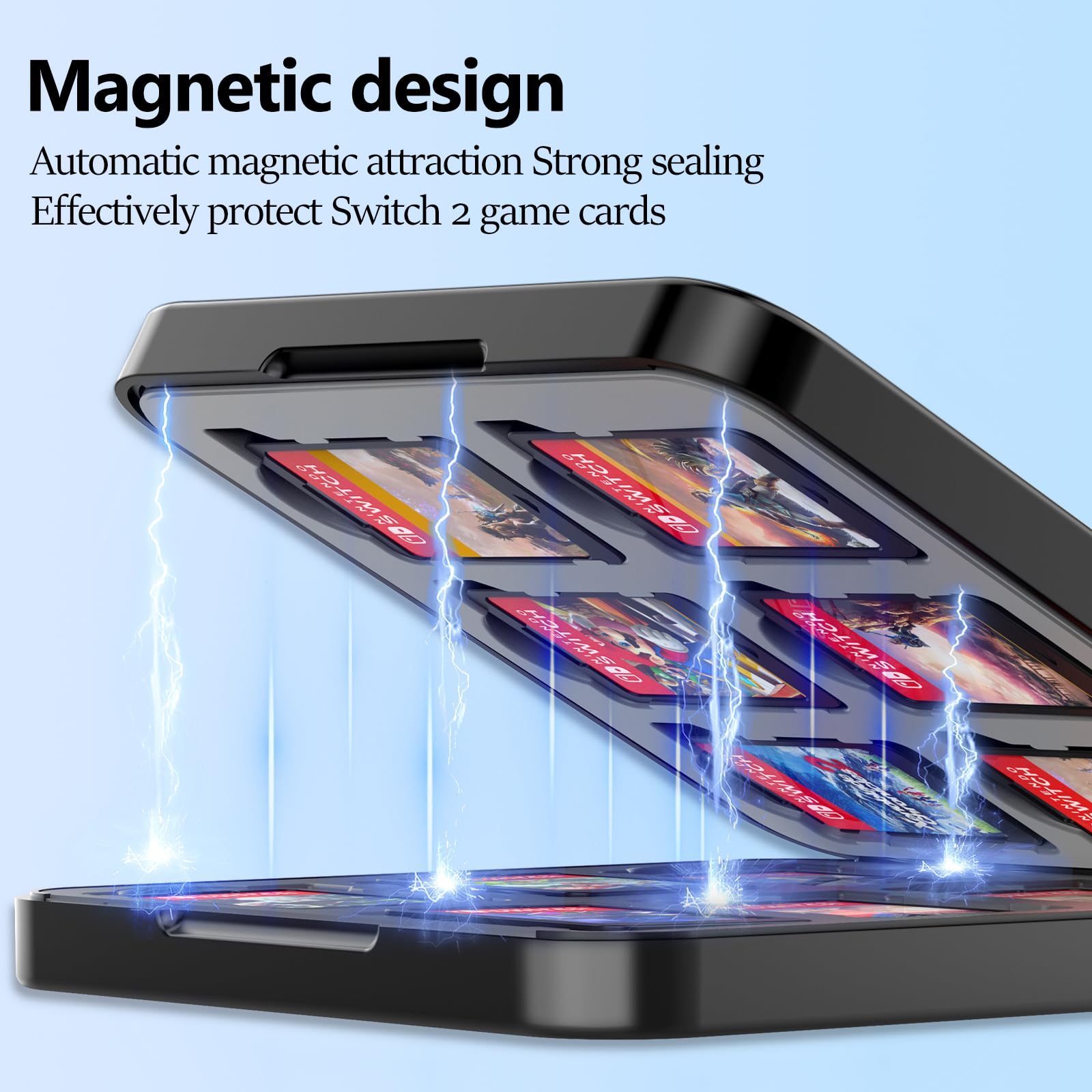 HEYSTOP [138 Pezzi] Custodia per Schede di Gioco per Nintendo Switch 2, 12 Portaschede di Gioco, Custodia per 12 Schede di Memoria, Chiusura Magnetica per Nintendo Switch 2 Accessorio