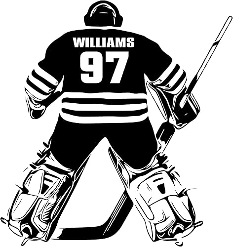 Miniatura 2 de Bestdecor4you Calcomanía de pared personalizada con nombre y número de jugador de hockey  Elige tu nombre y número, camisetas de jugador de portero,