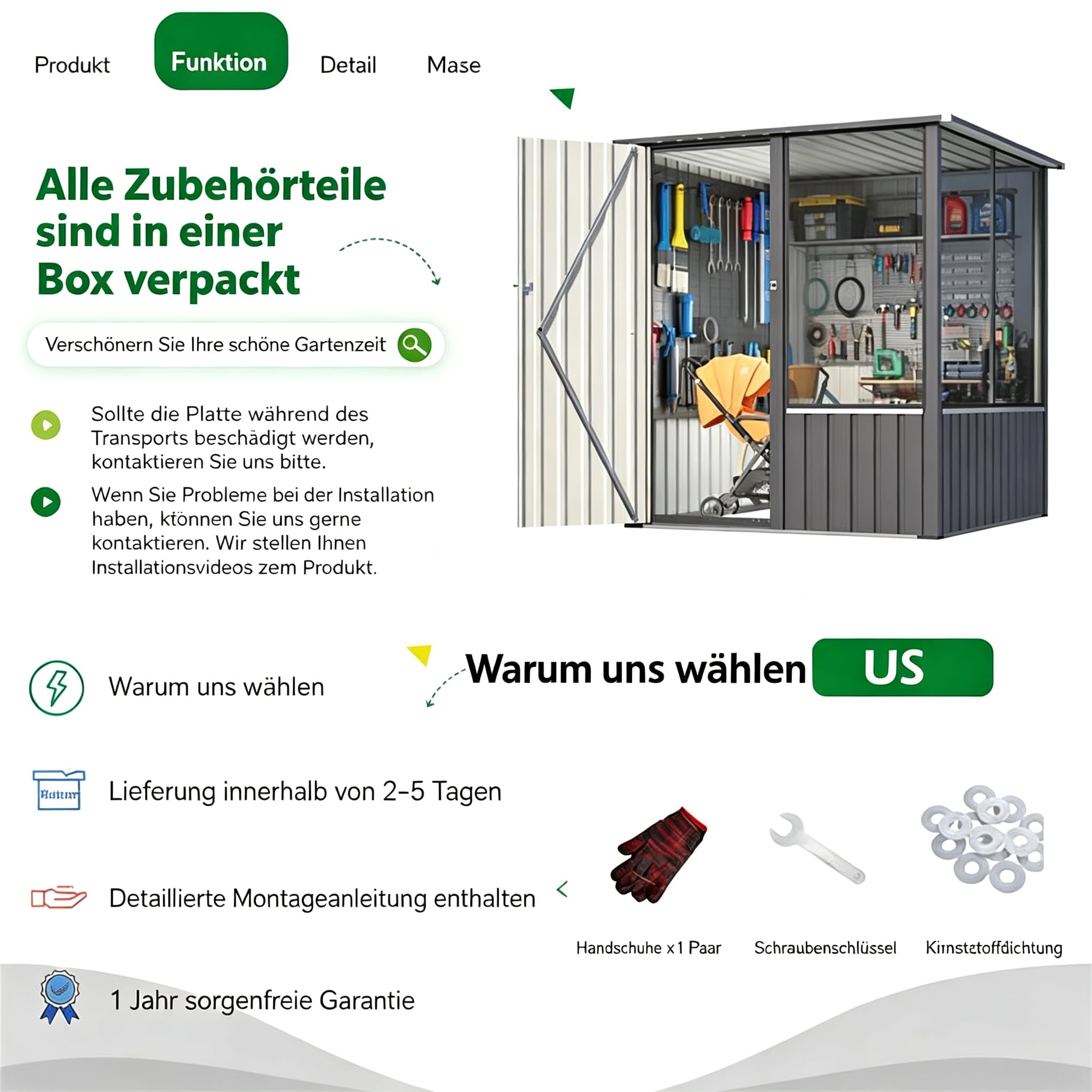 YODOLLA Großer Vogelvoliere außen, Metall Vogelkäfig für Finken, Grau | Wetterfeste Volieren-Erweiterungskomponente mit Beobachtungsfenster – für Garten, Balkon & Terrasse, 163x158x174cm
