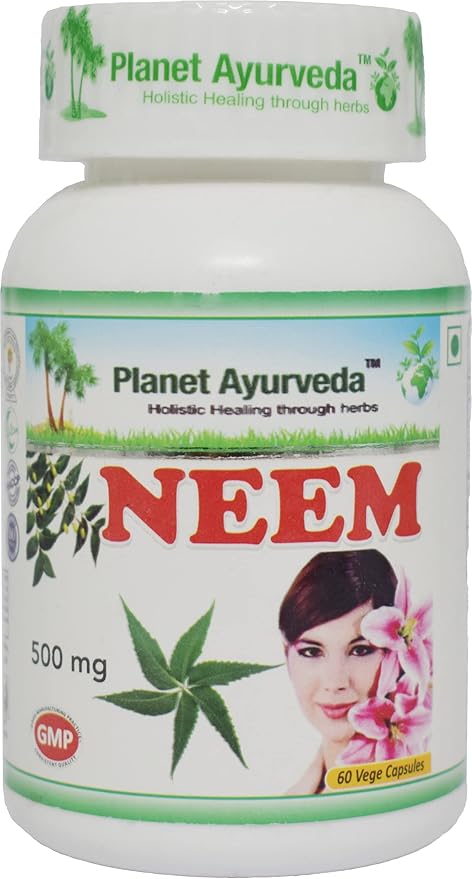 Planet Ayurveda Neem - 60 Capsules | Pure herbs for Skin Wellness