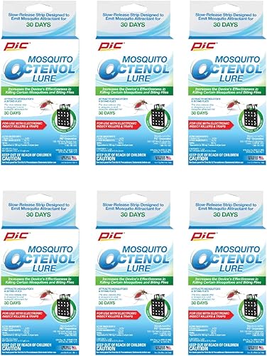 PIC Señuelo Octenol para mosquitos (paquete de 6), atrae mosquitos, para uso con insecticidas y trampas electrónicas